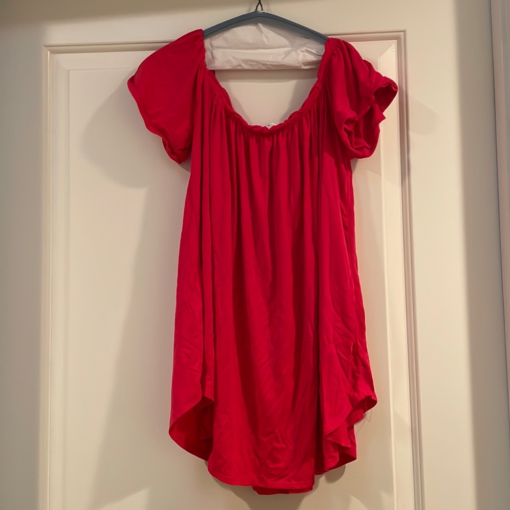 susana monaco red top, size small.